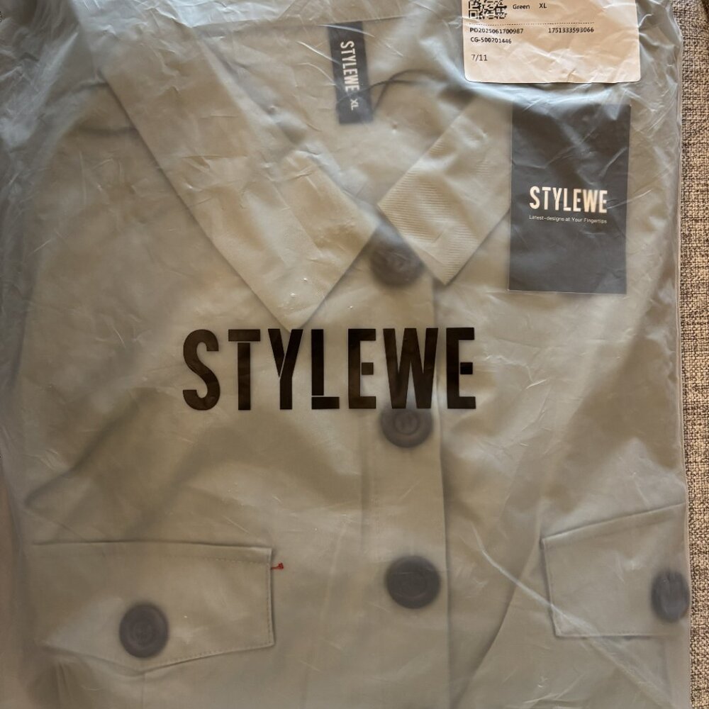 Stylewe One Piece Jumpsuit in green khaki color and black buttons NEW XL(16) - Picture 10 of 10
